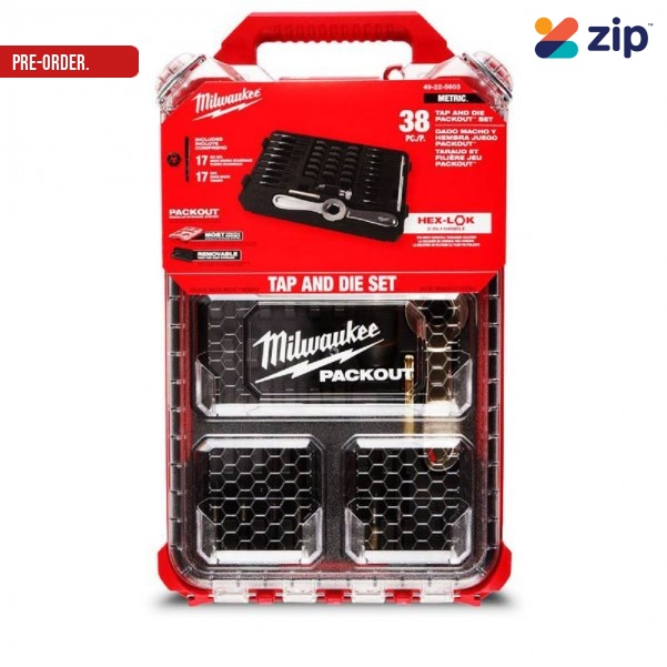 Milwaukee 49225603 - 38pce Metric Tap and Die PACKOUT Set